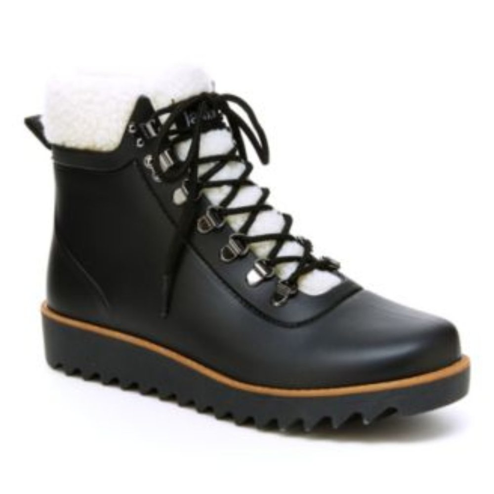 JAMBU WOMENS RAINEY-HIKER WATERPROOF BLACK-WHITE FUR
